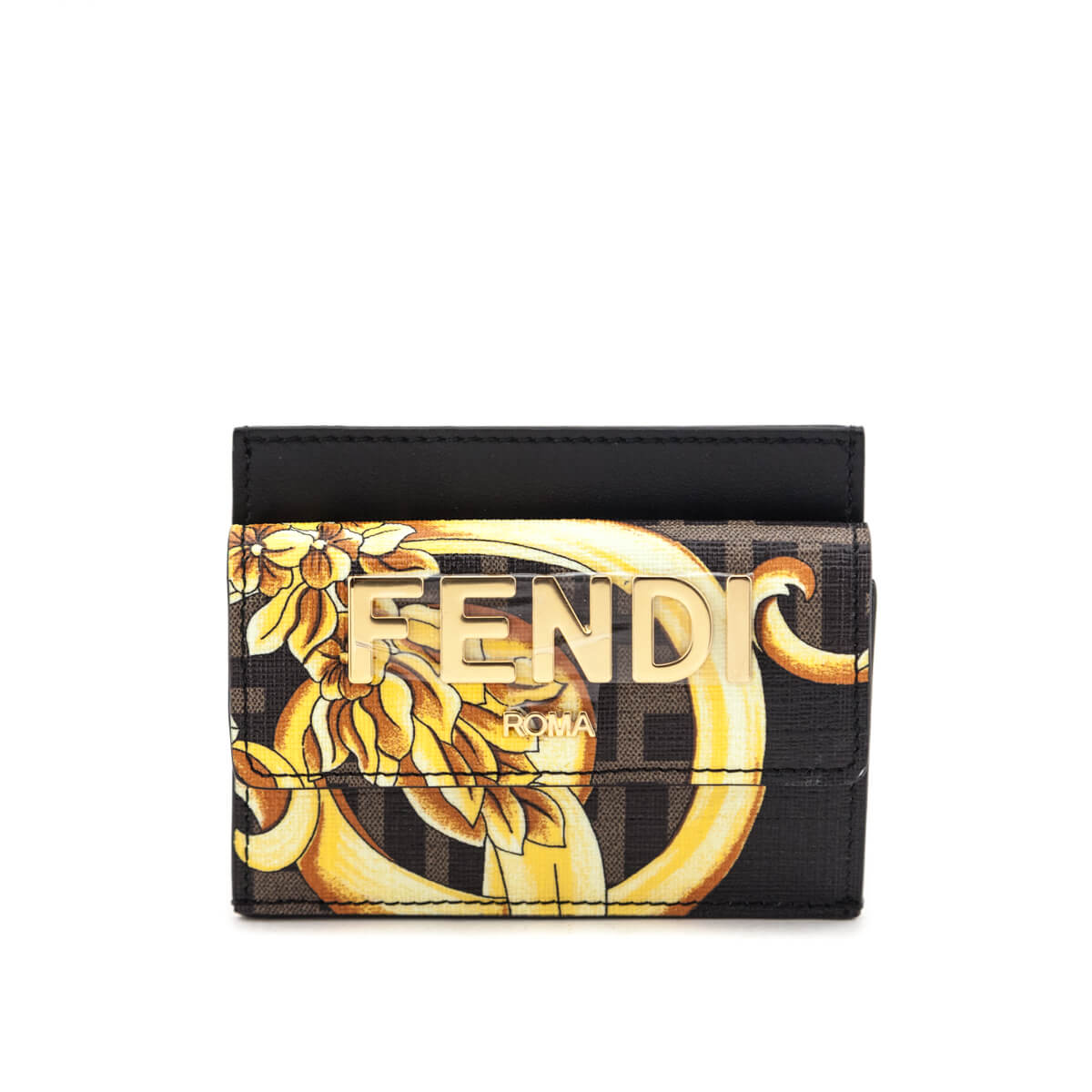 Fendi X Versace Fendace Card Glazed Canvas Card Holder