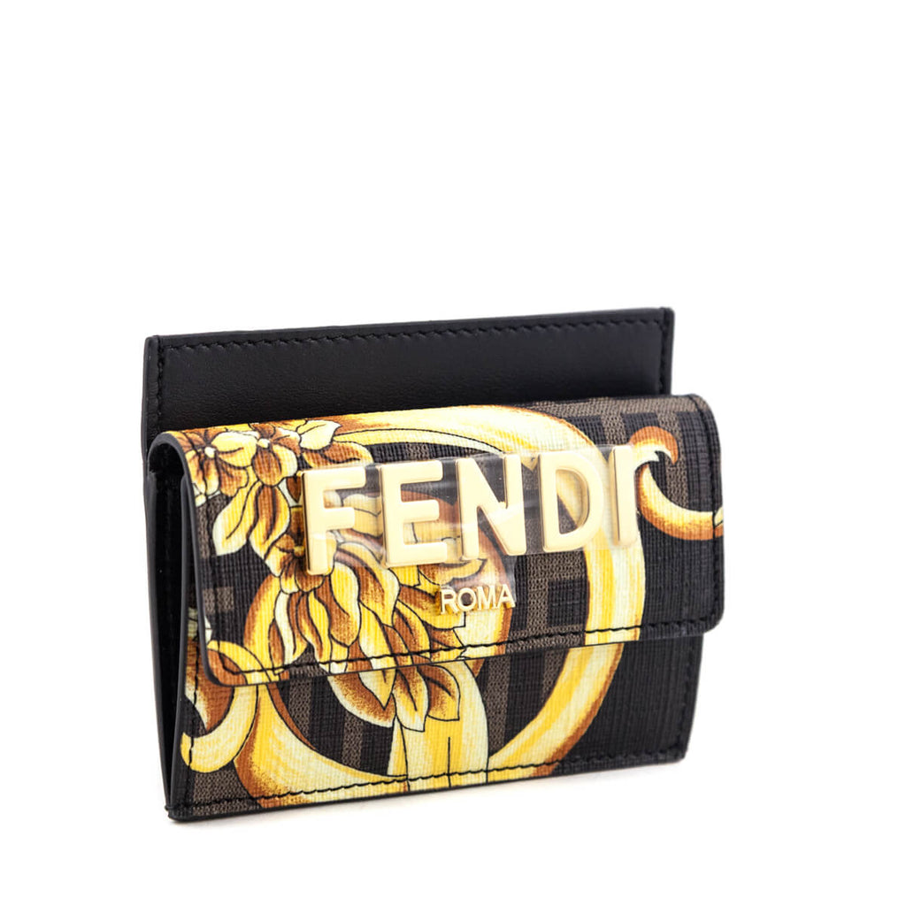 Fendi X Versace Fendace Card Glazed Canvas Card Holder