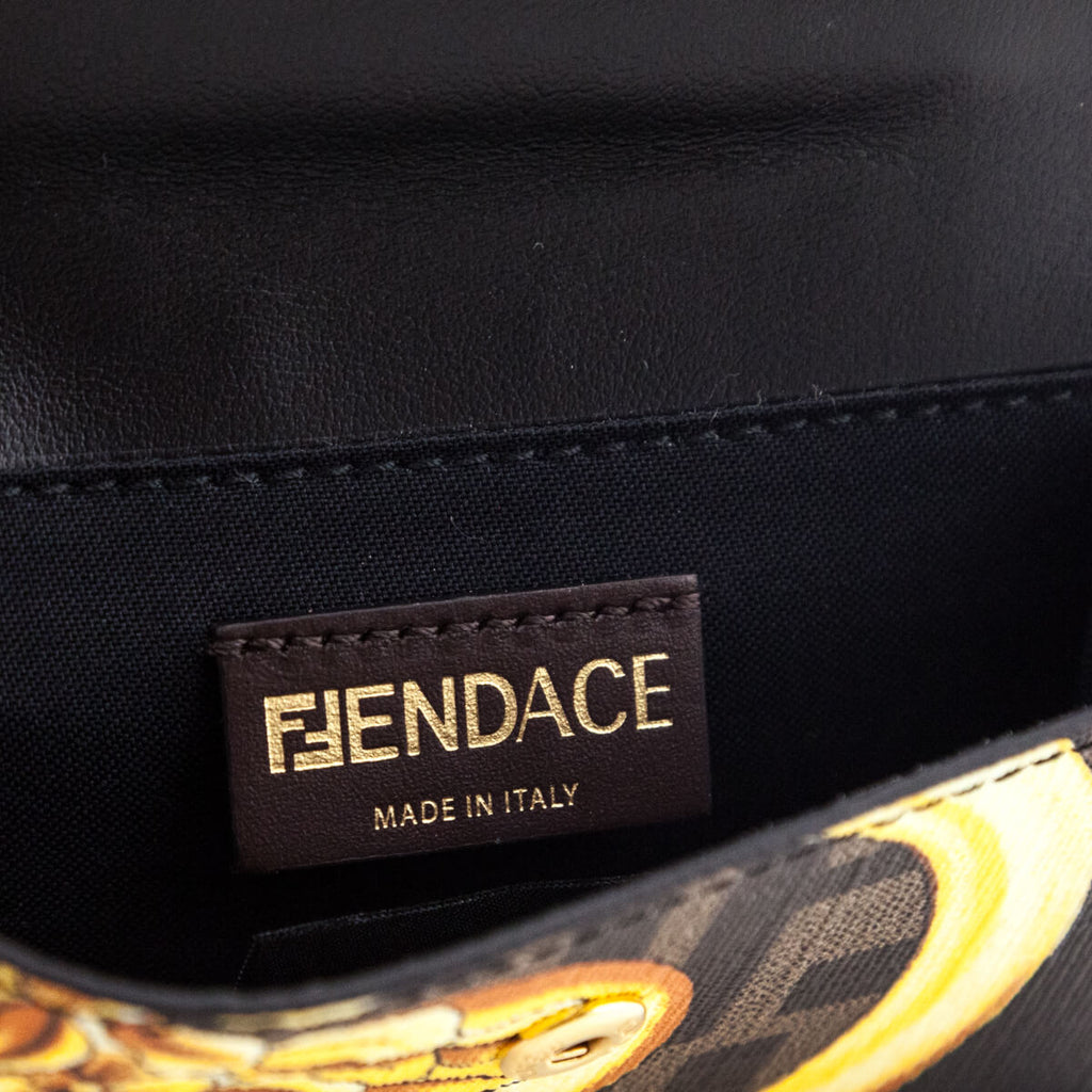 Fendi X Versace Fendace Card Glazed Canvas Card Holder