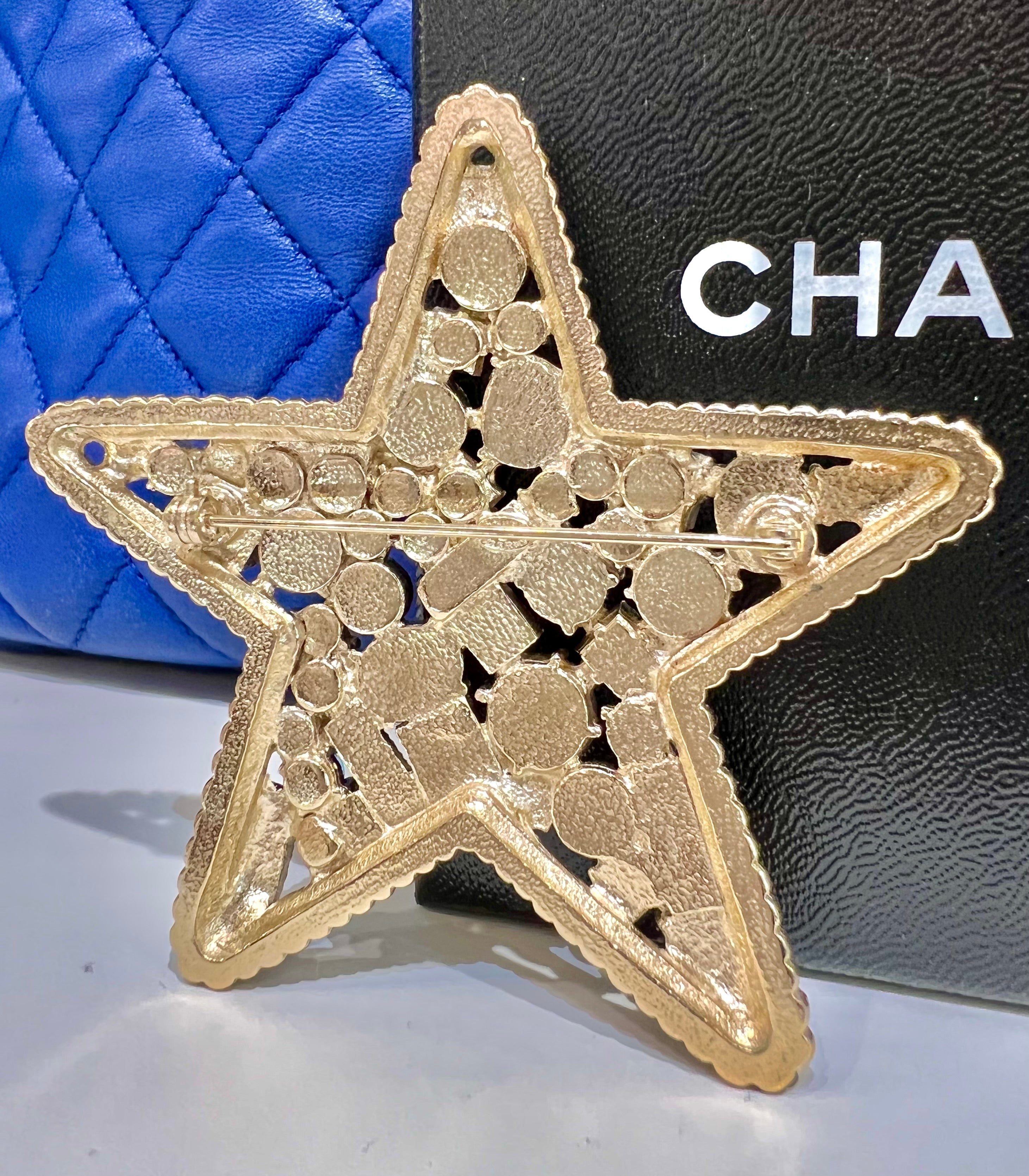 CHANEL Multicolor Gems Star Brooch