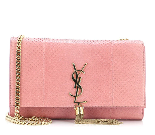 SAINT LAURENT - Classic Monogram Tassel Crossbody Bag Python Medium