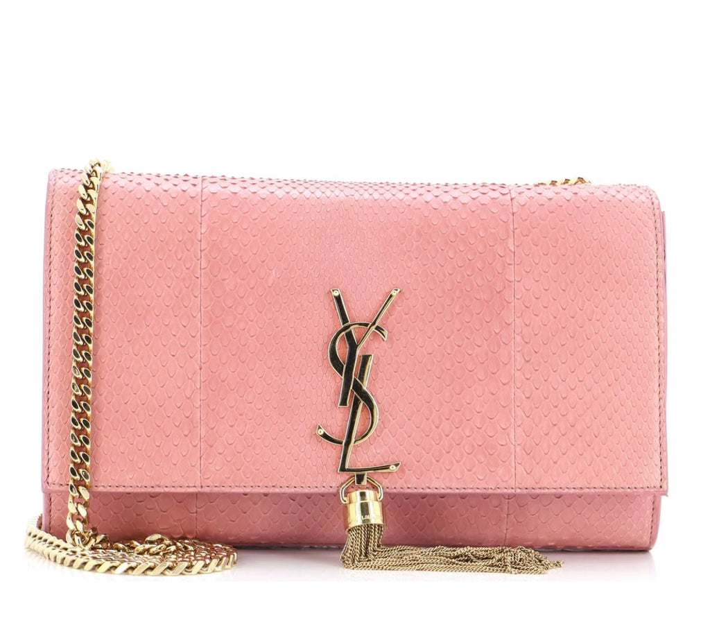 SAINT LAURENT - Classic Monogram Tassel Crossbody Bag Python Medium