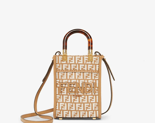 Fendi Mini Sunshine Shopper Raffia bag
