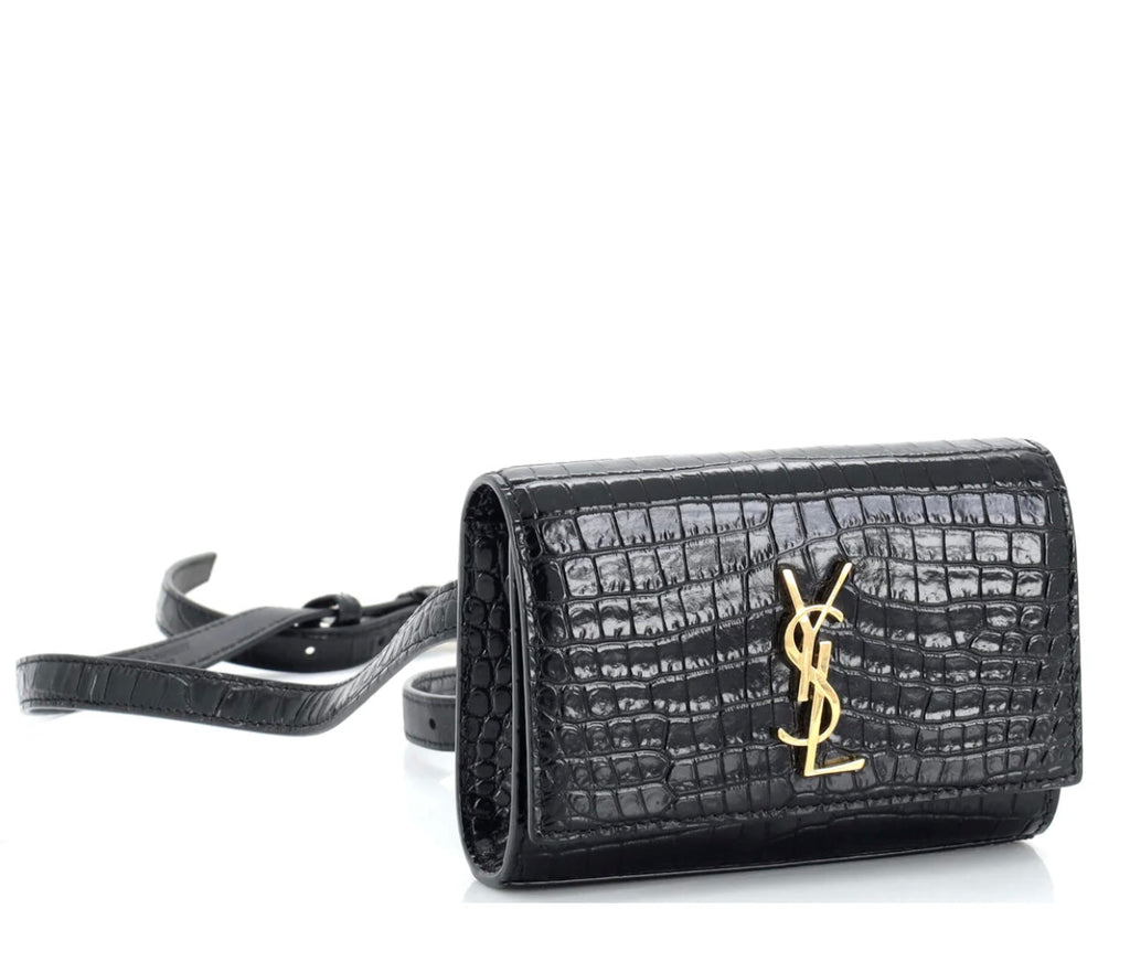 SAINT LAURENT - Classic Monogram Kate Belt Bag Crocodrile
