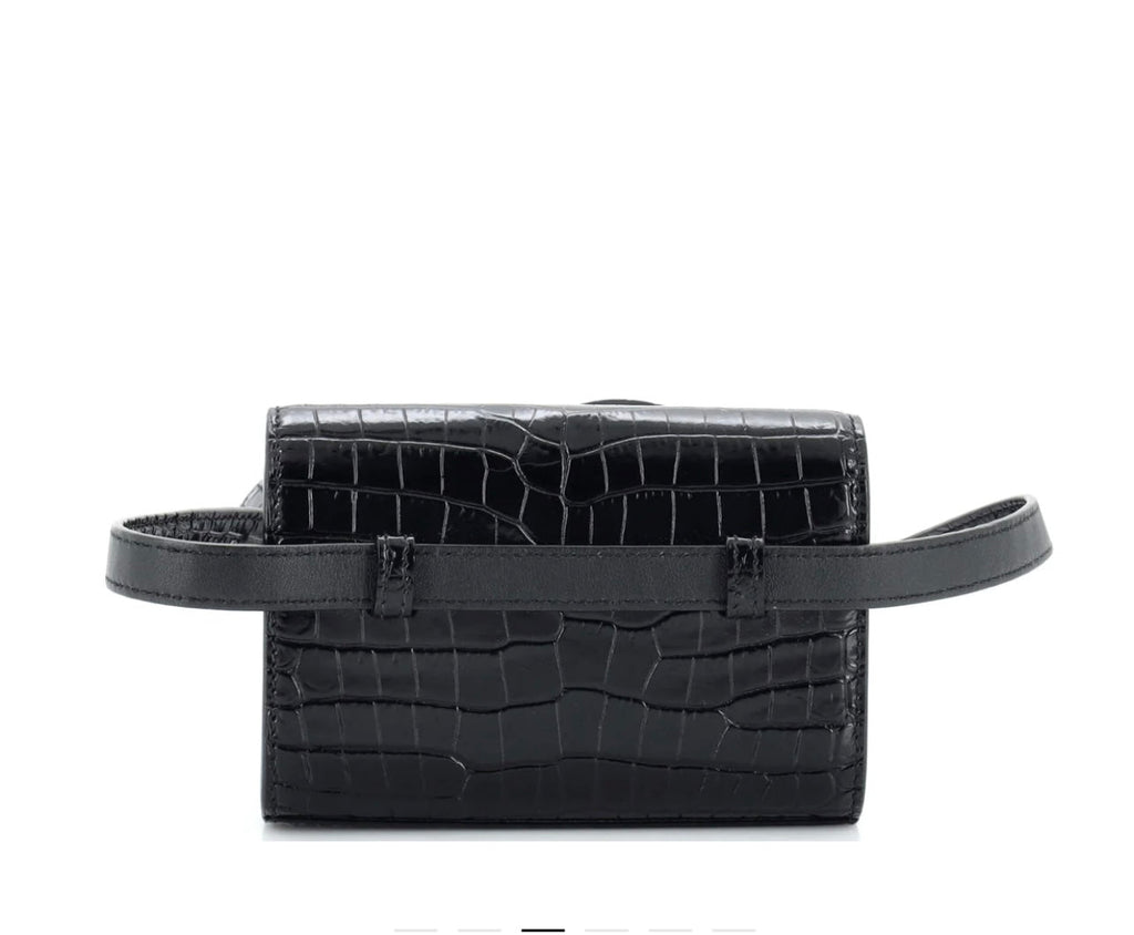 SAINT LAURENT - Classic Monogram Kate Belt Bag Crocodrile