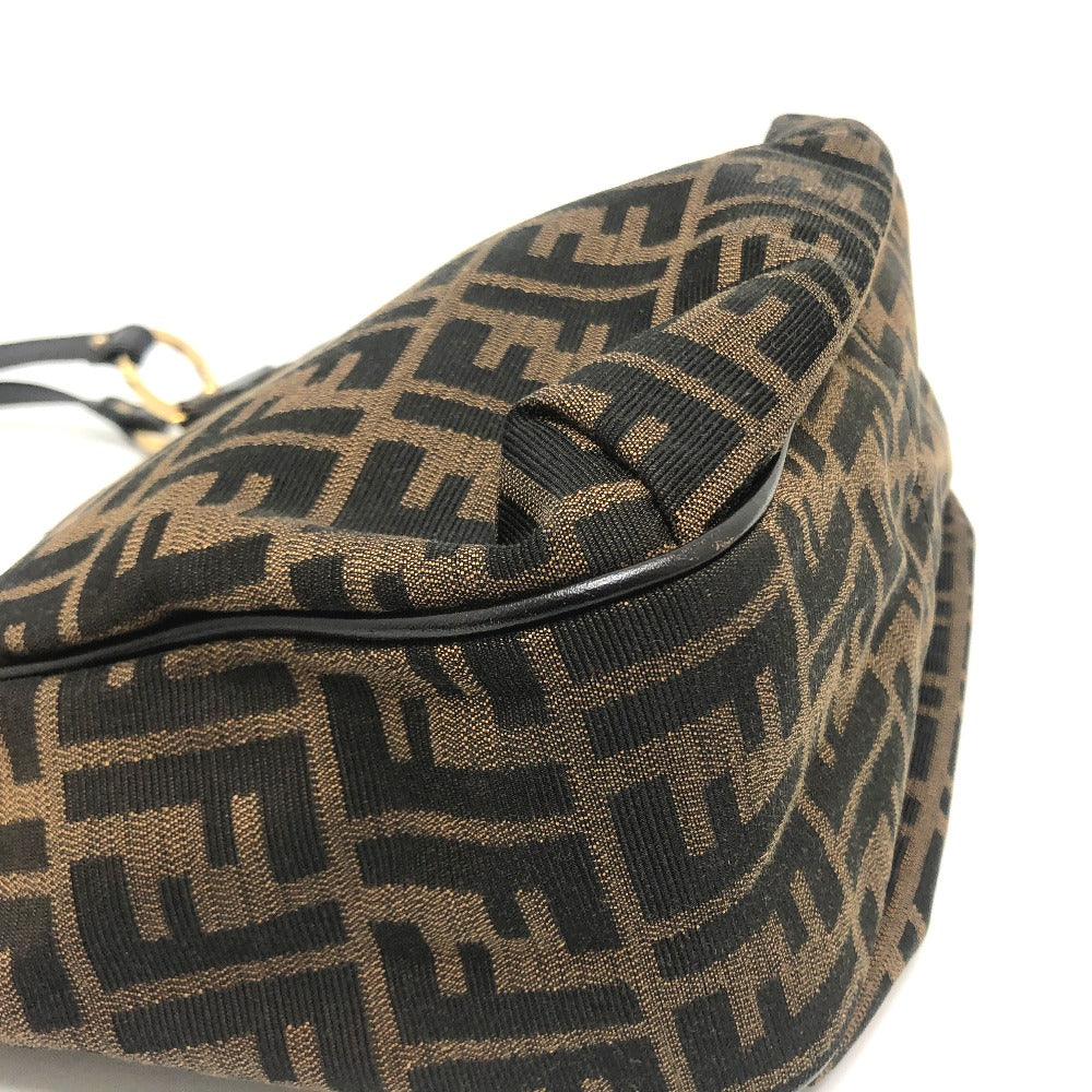 FENDI Tote Bag 8BH156 Canvas / leather Brown typex Gold Metal Zucca logo Logo charm Women