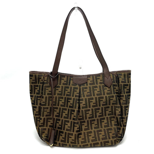 FENDI Tote Bag Bag Shoulder Bag Zucca FF pattern Shoulder Leather / canvas 8BH268 Brown Women