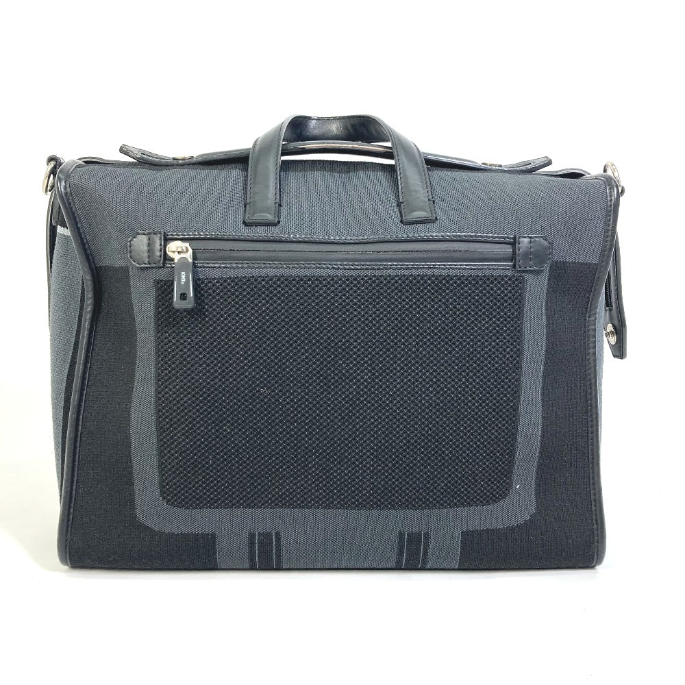 FENDI Business bag 7VA400 Canvas / leather Black Grey logo mesh bicolor mens