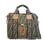 FENDI Tote Bag 7VA158 Leather / canvas Brown Zucca FF pattern Handbag 2WAY Bag Shoulder Bag Women