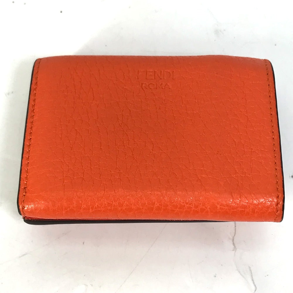 FENDI Trifold wallet 8M0426 leather Orange Peekaboo Women