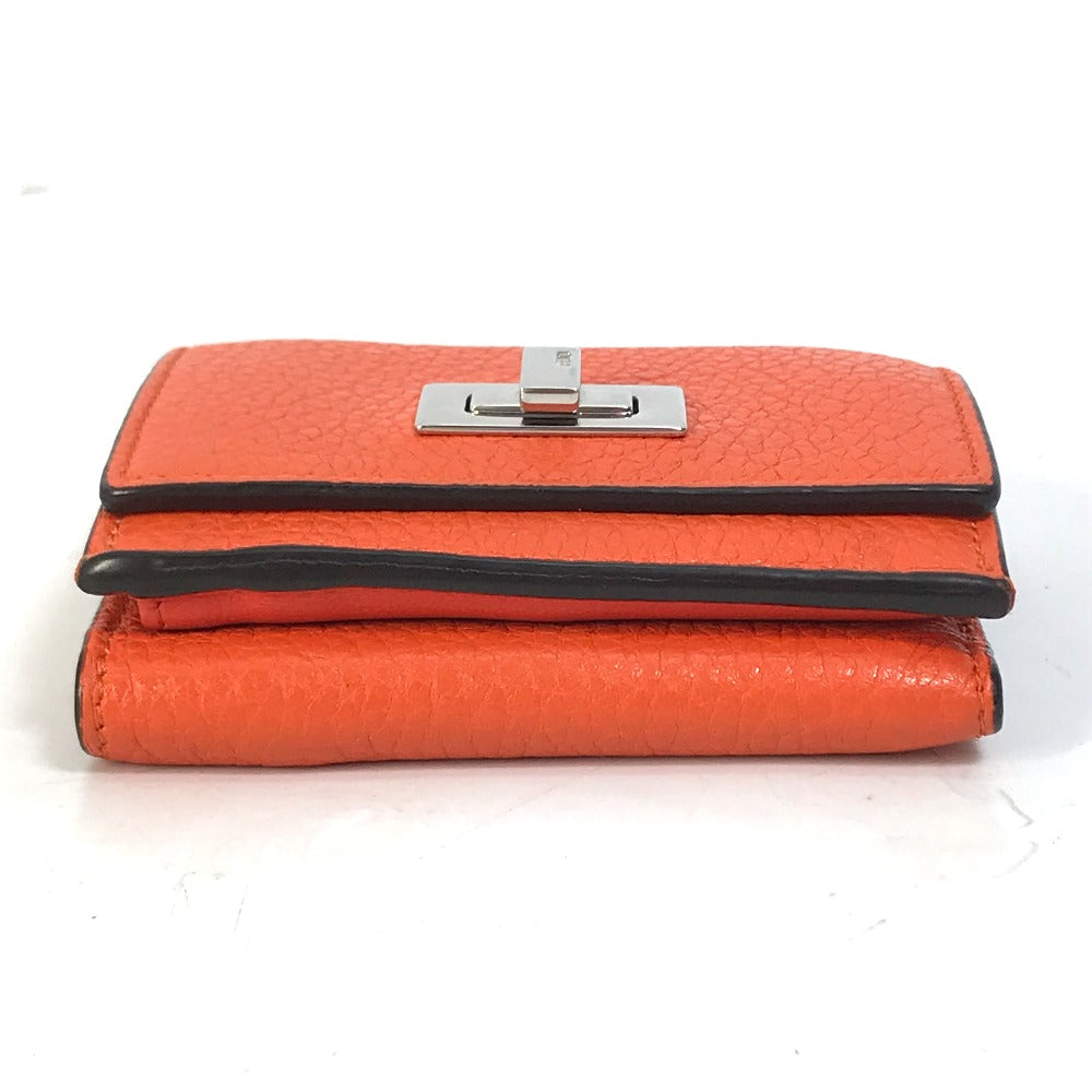 FENDI Trifold wallet 8M0426 leather Orange Peekaboo Women