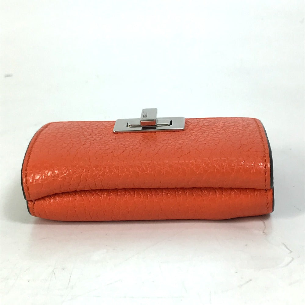 FENDI Trifold wallet 8M0426 leather Orange Peekaboo Women