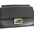 FENDI Coin case 8M0423 leather black baguette card holder Women