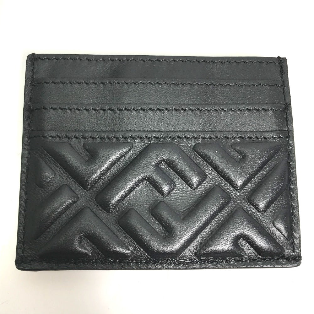 FENDI Coin case 8M0423 leather black baguette card holder Women