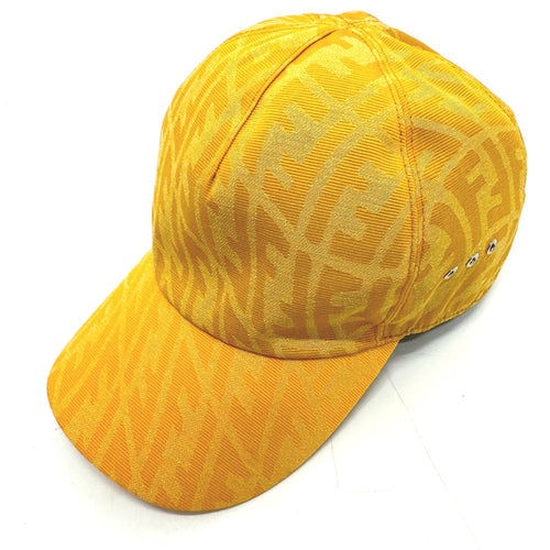 FENDI cap FXQ768 canvas yellow Zucca Baseball cap Women