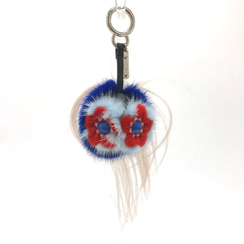 FENDI Bag charm fur blue Bag Bugs Bonbon charm