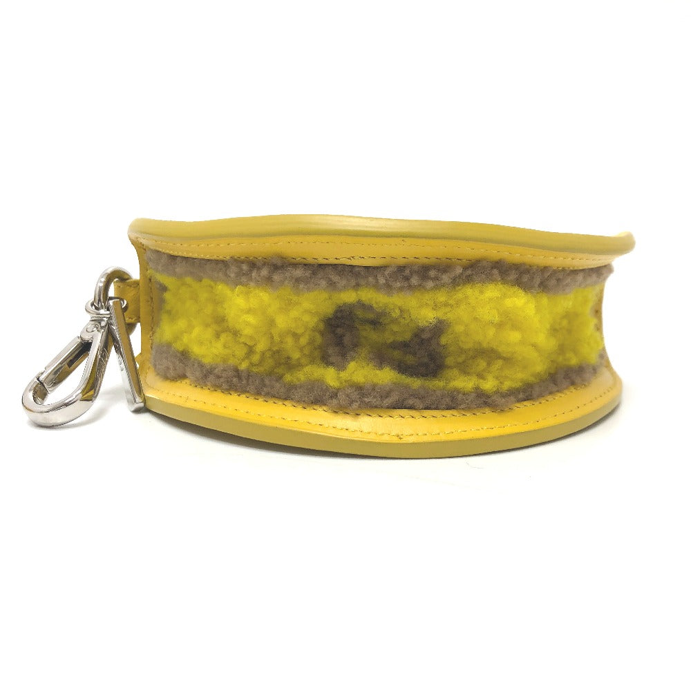 FENDI Bag charm 7AR706 leather yellow taco motif Coin case Women