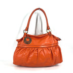 FENDI Tote Bag leather Orange shoulder bag logo Women