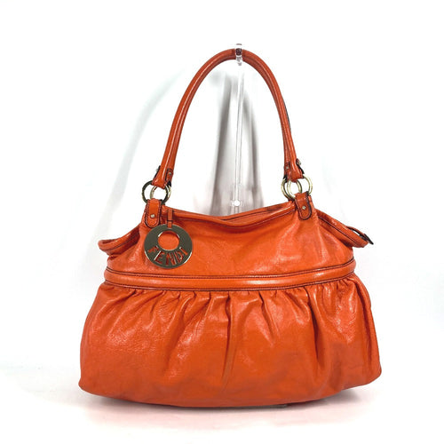 FENDI Tote Bag leather Orange shoulder bag logo Women