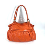FENDI Tote Bag leather Orange shoulder bag logo Women