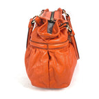 FENDI Tote Bag leather Orange shoulder bag logo Women