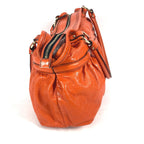 FENDI Tote Bag leather Orange shoulder bag logo Women