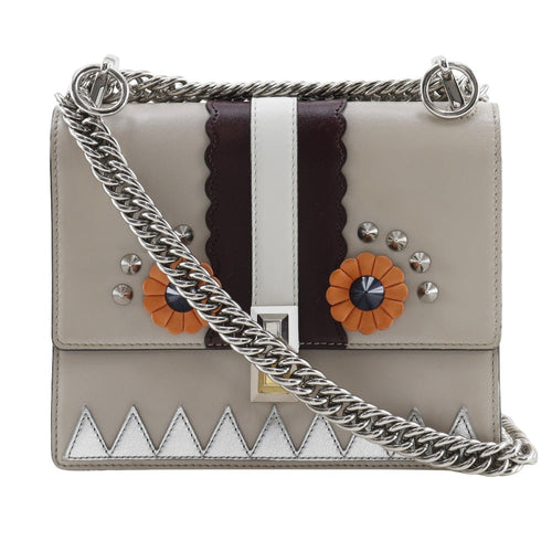 Fendi Mini Kan I Shoulder Bag Beige