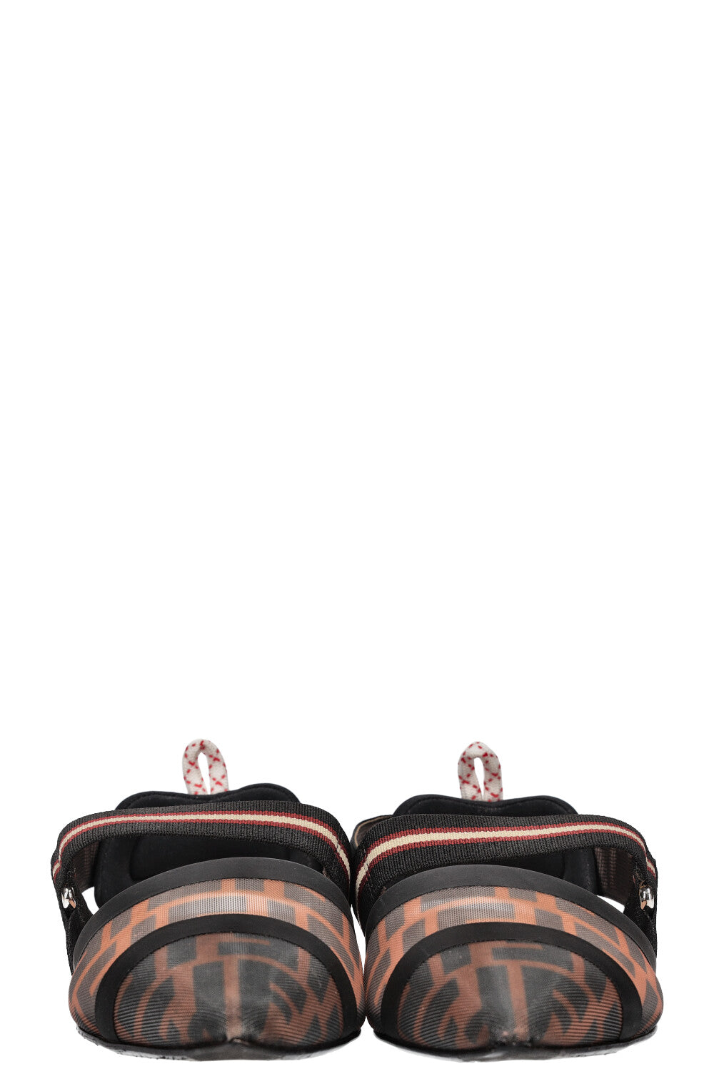FENDI Colibri FF Motif Slingback Flats Brown