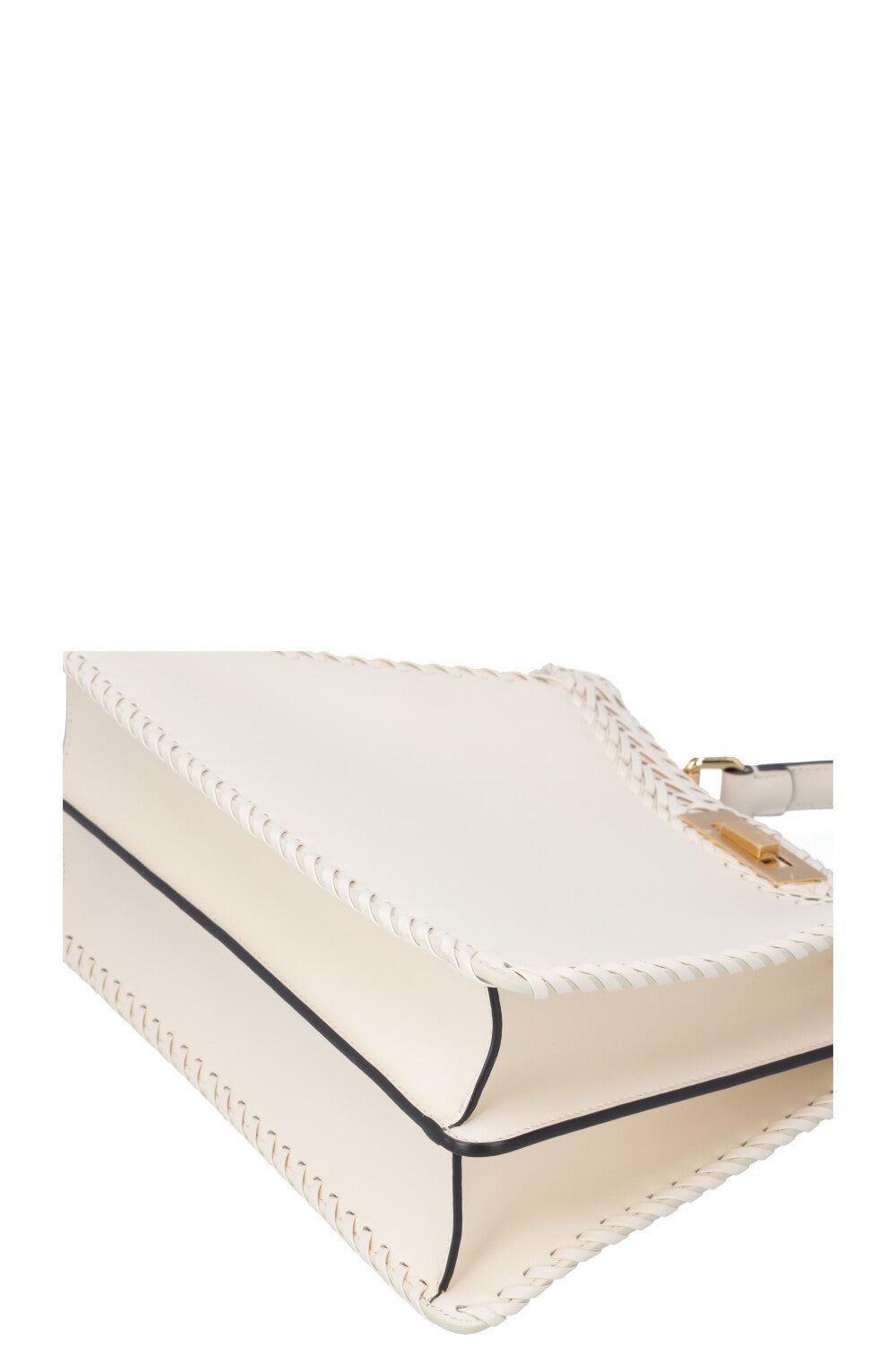 FENDI Peekaboo ISeeU Woven Handbag Cream