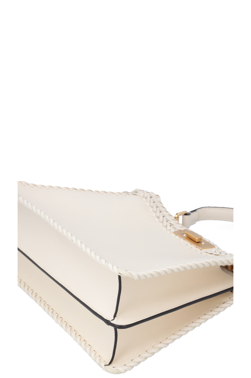 FENDI Peekaboo ISeeU Woven Handbag Cream