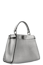 FENDI Peekaboo Bag Mini Leather Silver