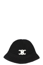 CELINE Triomphe Knit Bucket Hat Black Cashmere