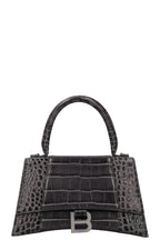 BALENCIAGA Hoursglass S Bag Croc Embossed Grey