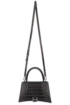 BALENCIAGA Hoursglass S Bag Croc Embossed Grey