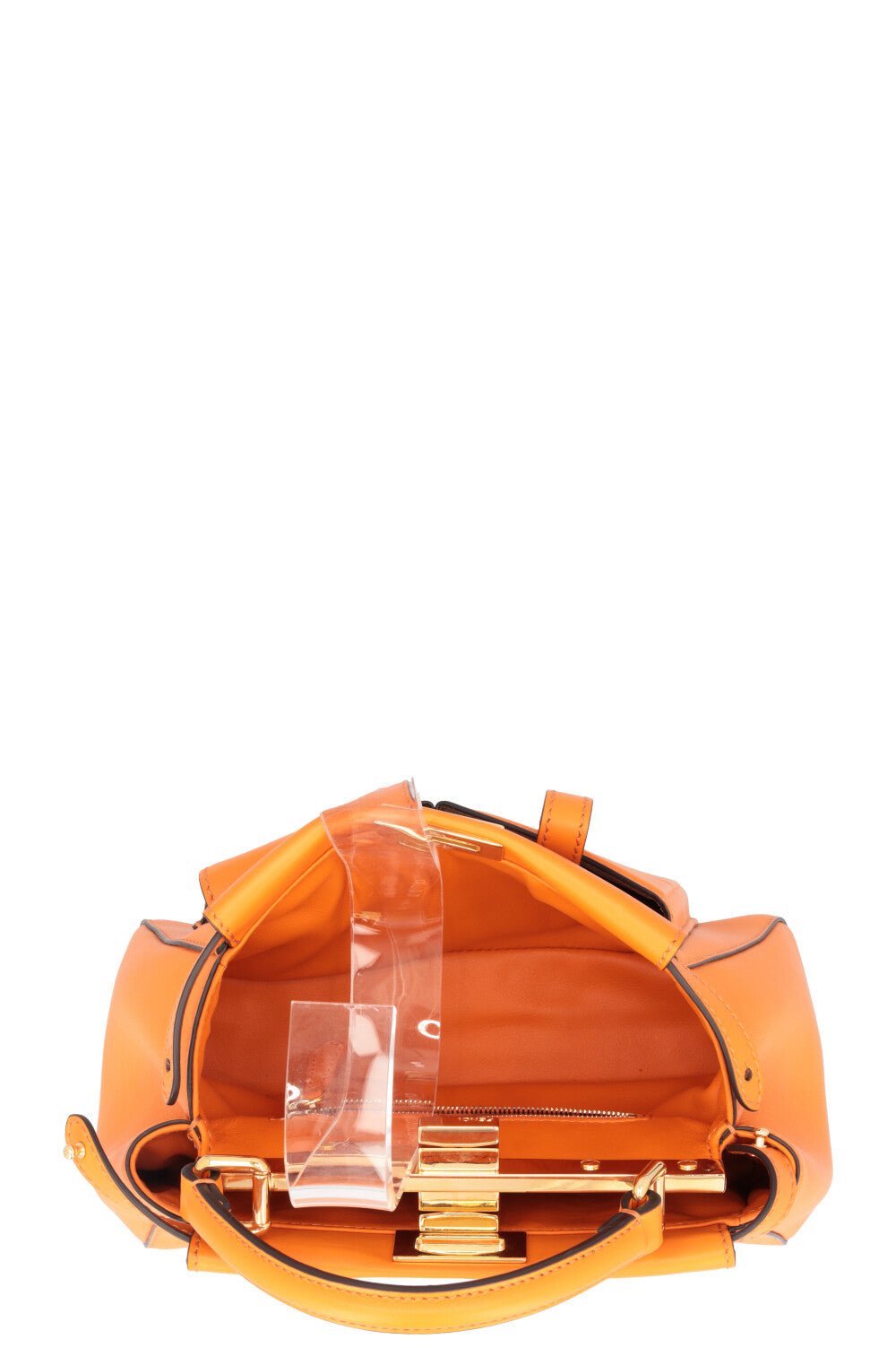 FENDI Mini Peekaboo Pocket Leather Orange