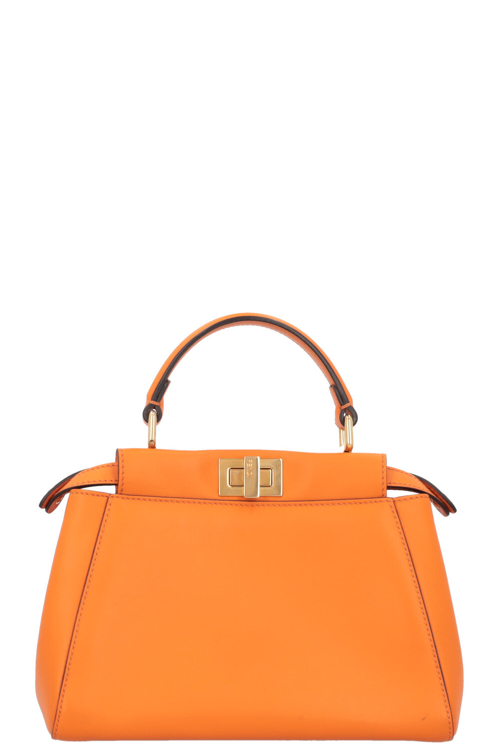 FENDI Mini Peekaboo Pocket Leather Orange