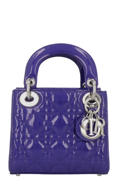 CHRISTIAN DIOR Mini Lady Dior Purple Patent