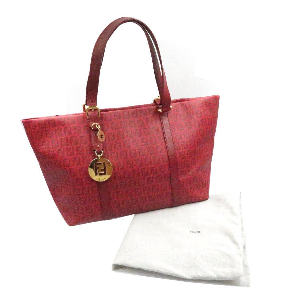 FENDI Tote Bag 8BH215 PVC coated canvas Red Zucchino Women
