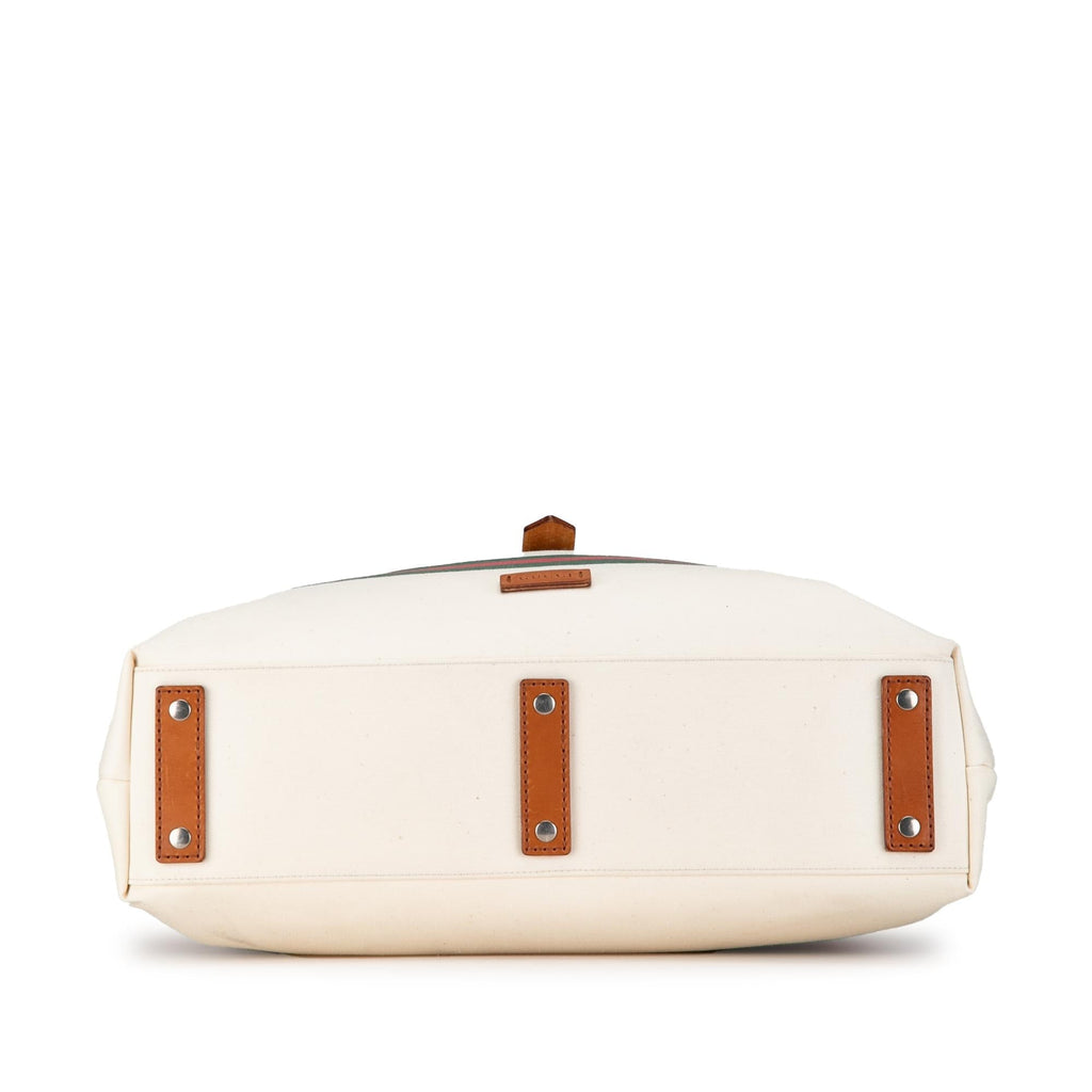 Gucci Canvas Web Tote (SHG-Wgx5wH)