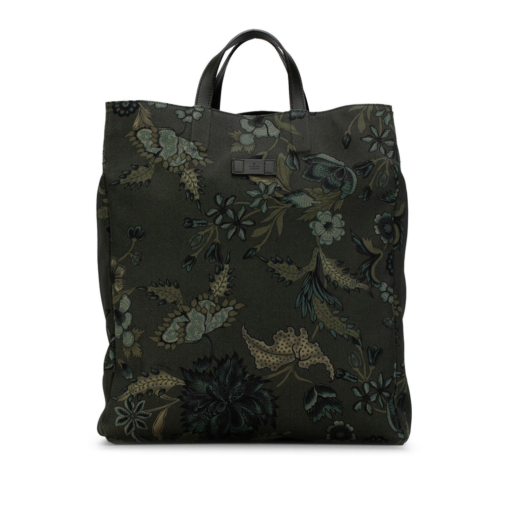 Gucci G-Active Flora Knight Vertical Canvas Tote (SHG-Zpmz9o)