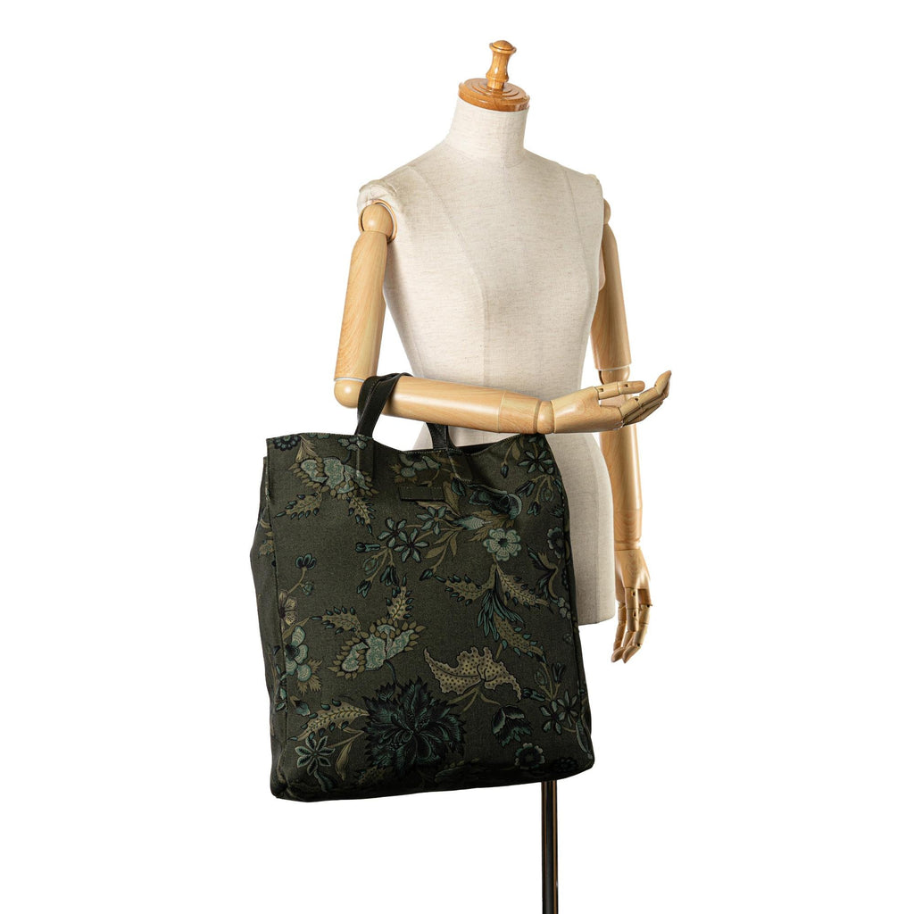 Gucci G-Active Flora Knight Vertical Canvas Tote (SHG-Zpmz9o)
