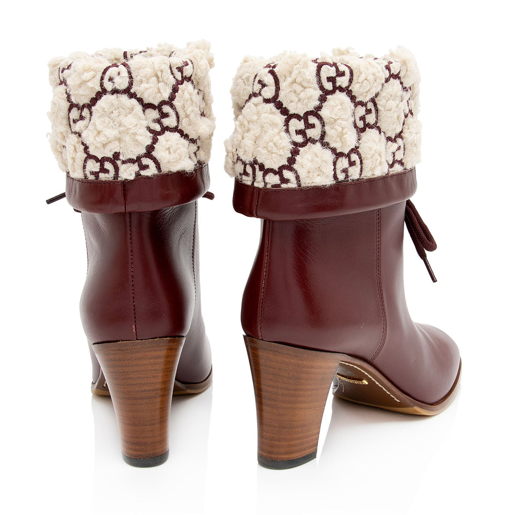 Gucci GG Shearling Effect Boots - Size 8.5 / 38.5 (SHF-W6UX4e)