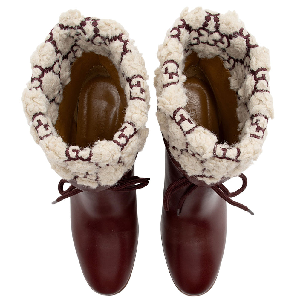 Gucci GG Shearling Effect Boots - Size 8.5 / 38.5 (SHF-W6UX4e)