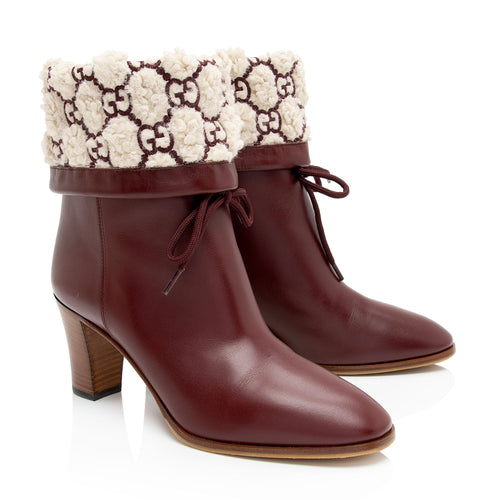 Gucci GG Shearling Effect Boots - Size 8.5 / 38.5 (SHF-W6UX4e)