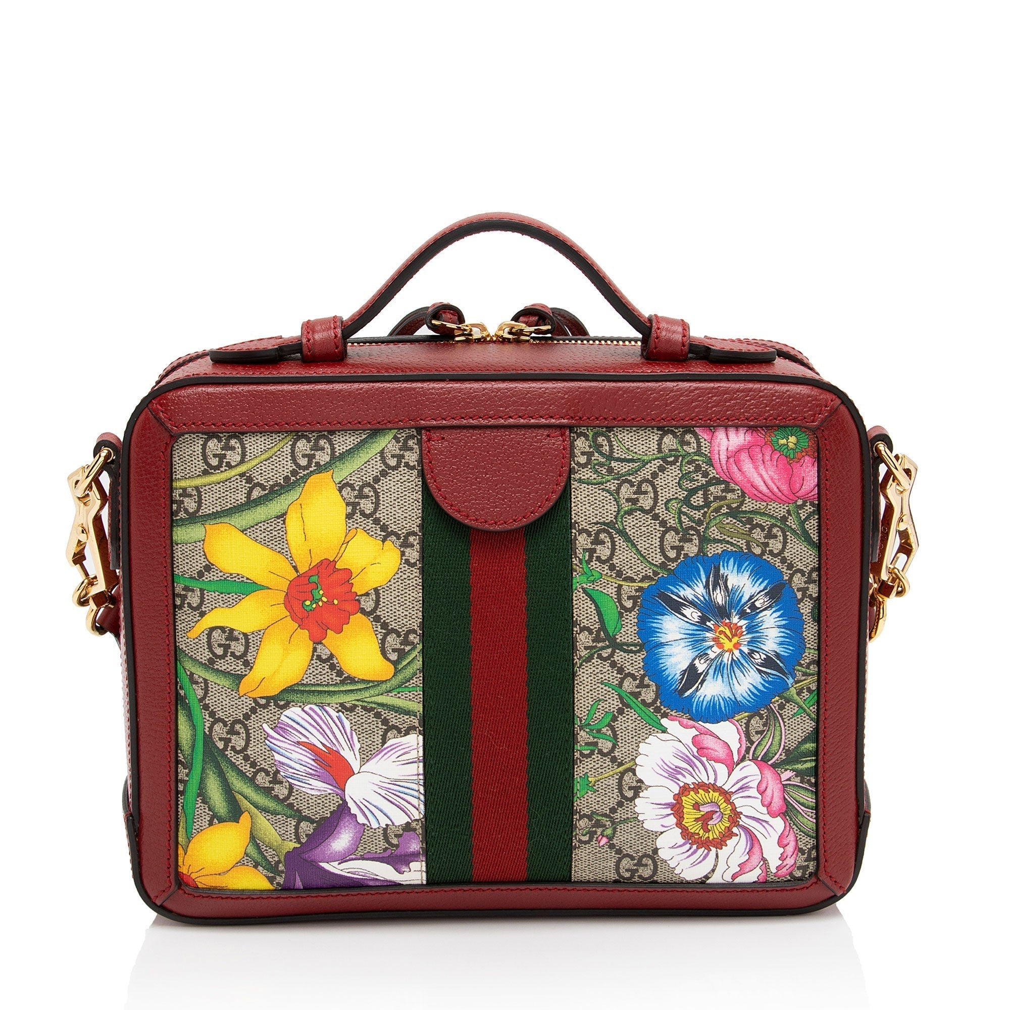 Gucci GG Supreme Flora Ophidia Small Top Handle (SHF-jxYwnJ)