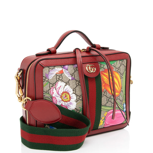 Gucci GG Supreme Flora Ophidia Small Top Handle (SHF-jxYwnJ)