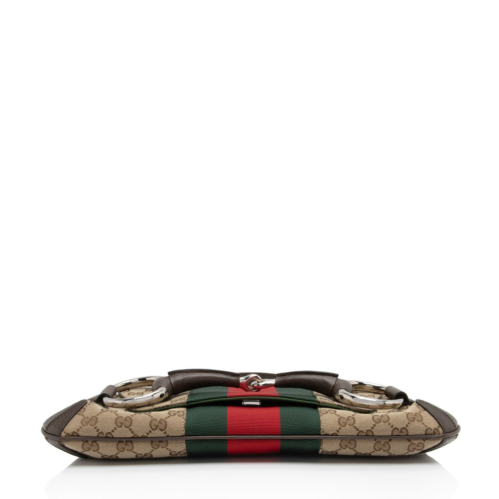 Gucci GG Supreme Horsebit Web Chain Shoulder Bag (SHF-lQWg6i)