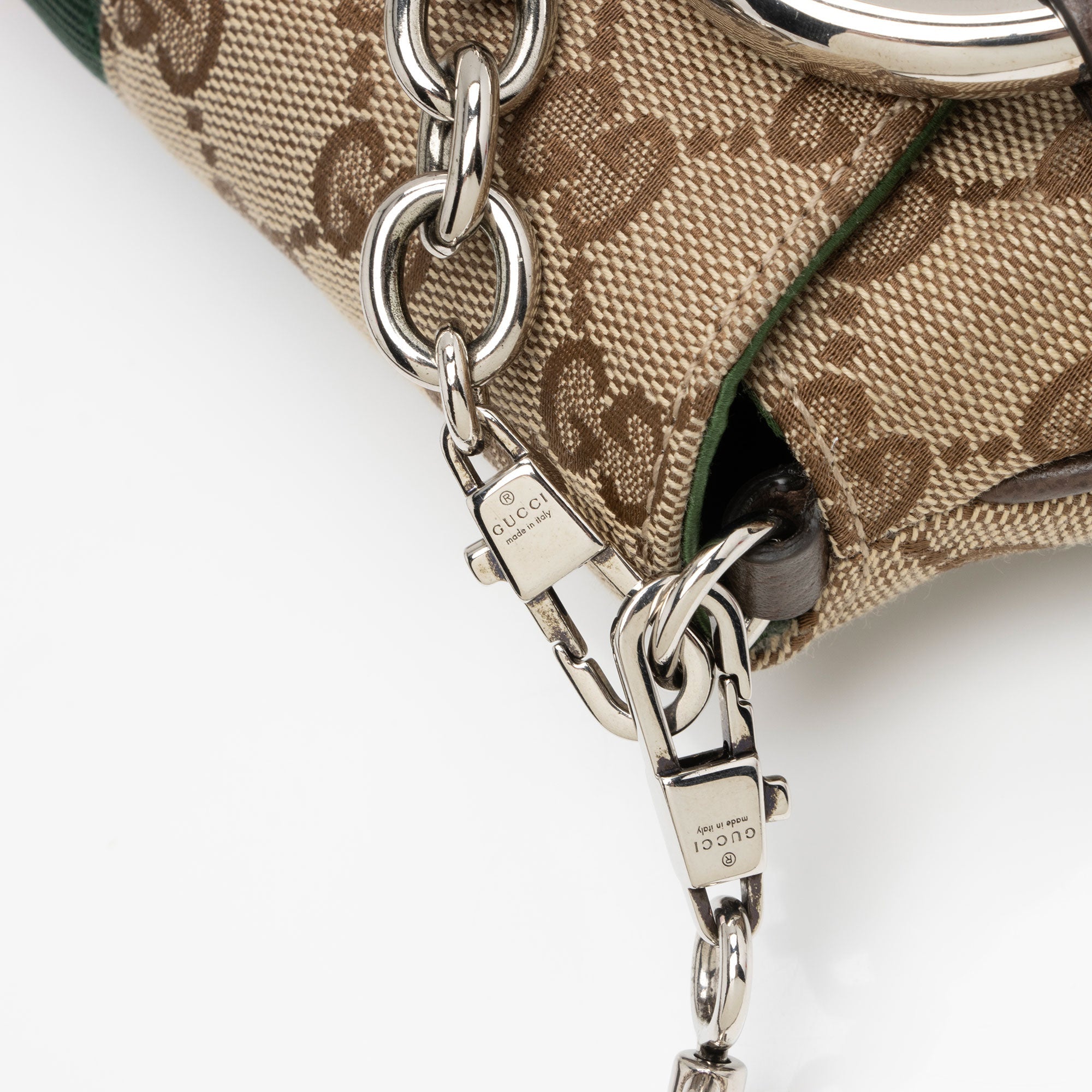 Gucci GG Supreme Horsebit Web Chain Shoulder Bag (SHF-lQWg6i)