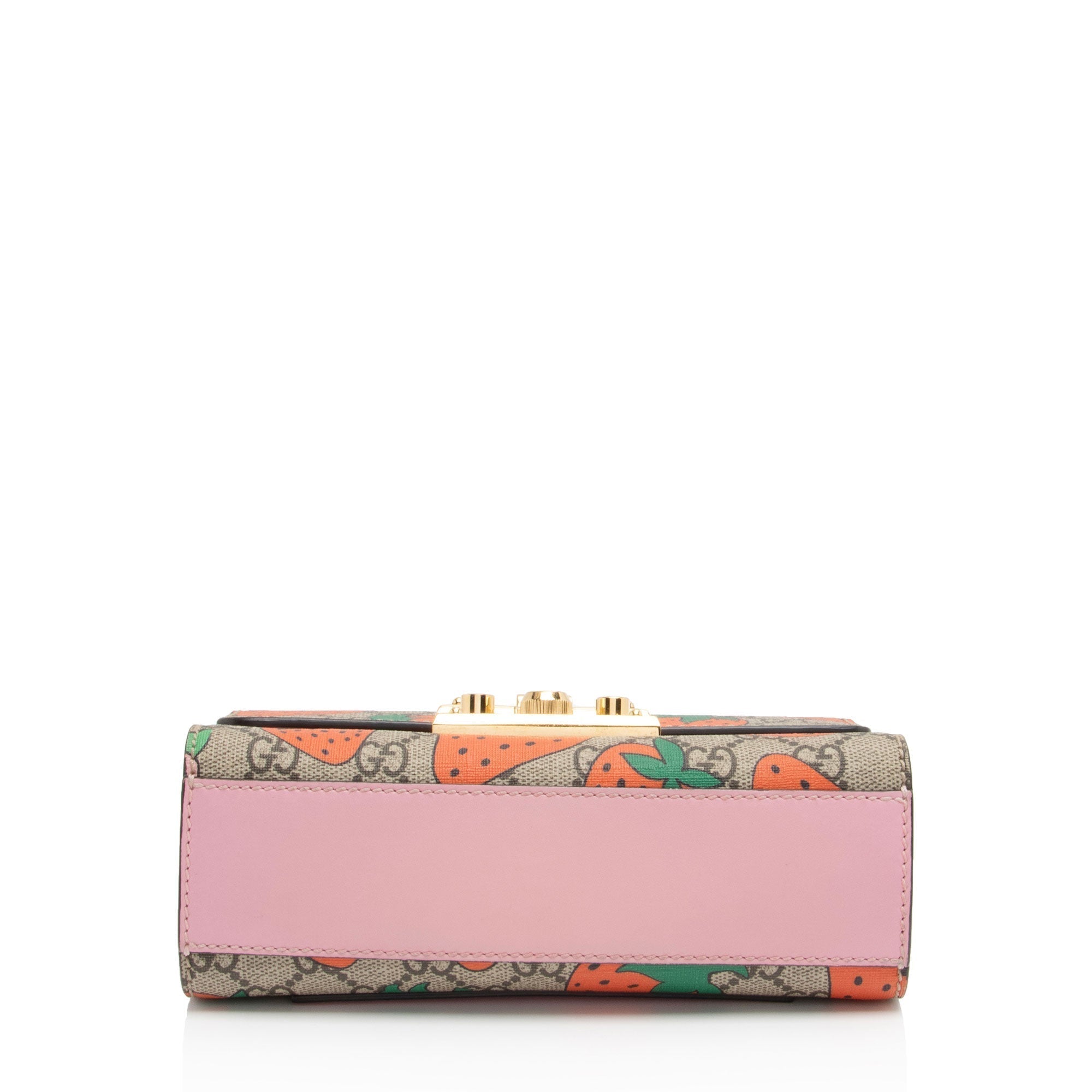 Gucci GG Supreme Strawberry Padlock Small Shoulder Bag (SHF-fvXtPX)