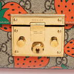 Gucci GG Supreme Strawberry Padlock Small Shoulder Bag (SHF-fvXtPX)